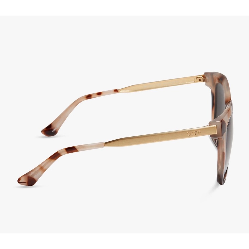 DIFF Hailey Sunglasses Cream Tortoise Gold Square Frame DE01-0255-CTGRN Womens - Picture 4 of 7